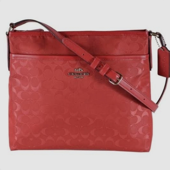 Coach Handbags - Coach Signature Shoulder Bag in True Red
